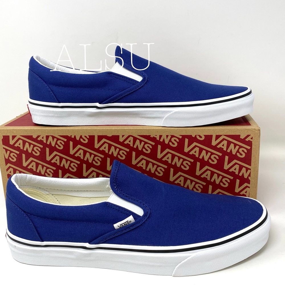VANS Classic Slip On Twilling Blue Canvas Women’s - Picture 3 of 8